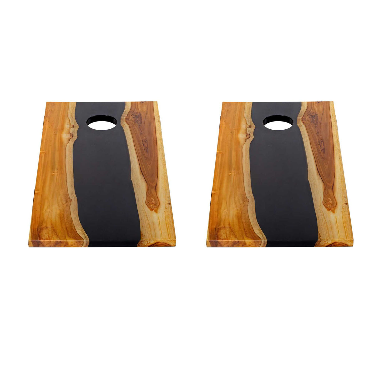 Clearwood Black - Cornhole Game (Set of 2) - Black / Woodtone