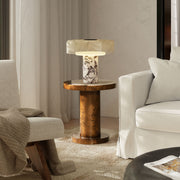 Bolin - Round Pillar Burl Accent Side Table - Walnut Brown - R&R Furniture Gallery (Fountain Valley, CA)