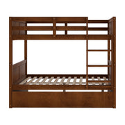 DreamHaus bunk bed with twin size trundle, featuring a sturdy wooden frame and space-saving design for kids' bedrooms.