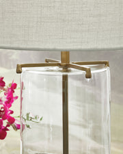 Gizeh - Glass Table Lamp - Clear / Gold Finish - R&R Furniture Gallery (Fountain Valley, CA)
