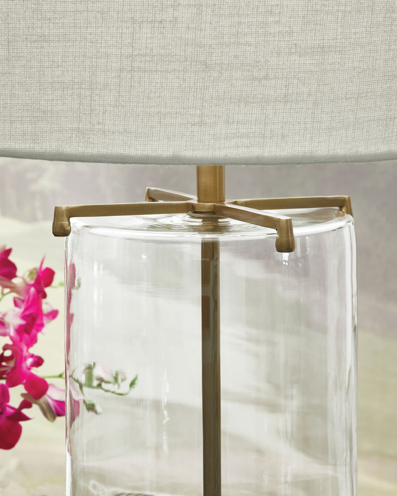 Gizeh - Glass Table Lamp - Clear / Gold Finish - R&R Furniture Gallery (Fountain Valley, CA)