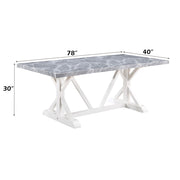 Hollyn - Dining Table With Engineered Stone Top - Engineered Stone & White - R&R Furniture Gallery (Fountain Valley, CA)