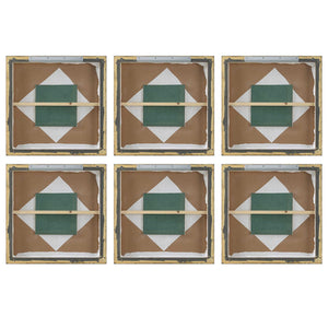 Cumulation - Framed Canvases (Set of 6) - White / Blue