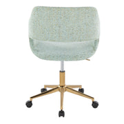 Lumi Source Margarite contemporary task desk chair with black cushioned seat and backrest, adjustable height, and modern design.