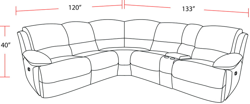 Gladiator - 6 Piece Modular Power Reclining Sectional - R&R Furniture Gallery (Fountain Valley, CA)