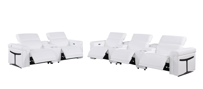 1126 - 8-Piece Modular Power Reclining Sofa & Loveseat Set In With 5 Power Recliners & Power Headrests