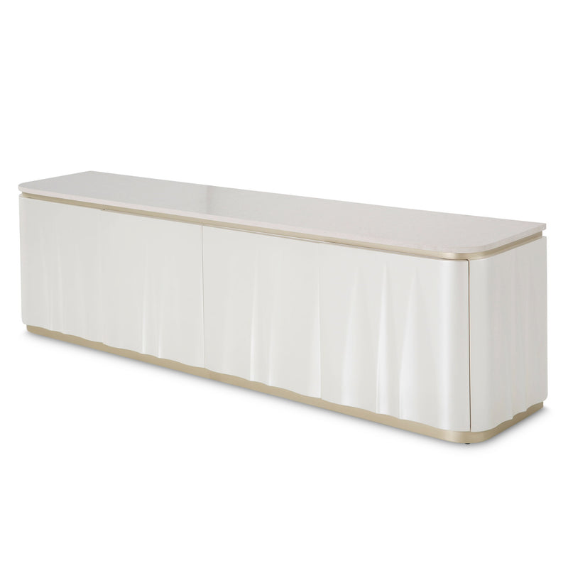 London Place - Media Cabinet - Creamy Pearl - R&R Furniture Gallery (Fountain Valley, CA)