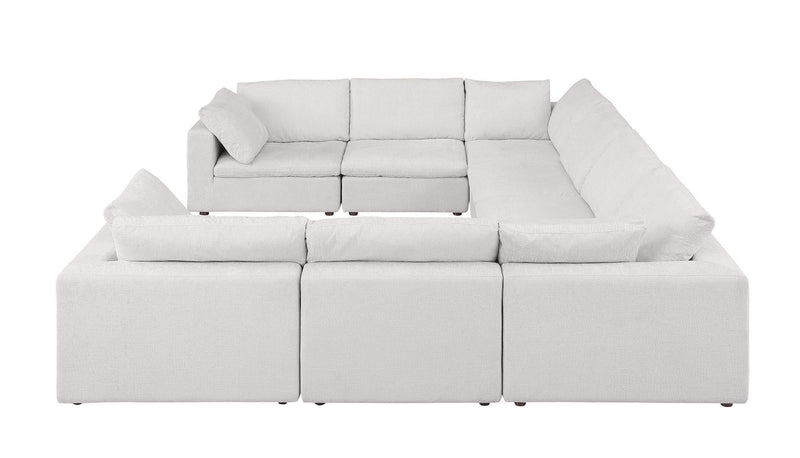 1100 - 8-Piece U-Shaped Sectional In Italian Fabric - Pearl