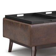 Owen - Tray Top Small Coffee Table Upholstered Storage Ottoman - R&R Furniture Gallery (Fountain Valley, CA)