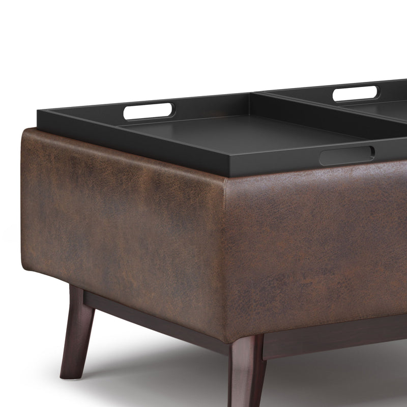 Owen - Tray Top Small Coffee Table Upholstered Storage Ottoman - R&R Furniture Gallery (Fountain Valley, CA)