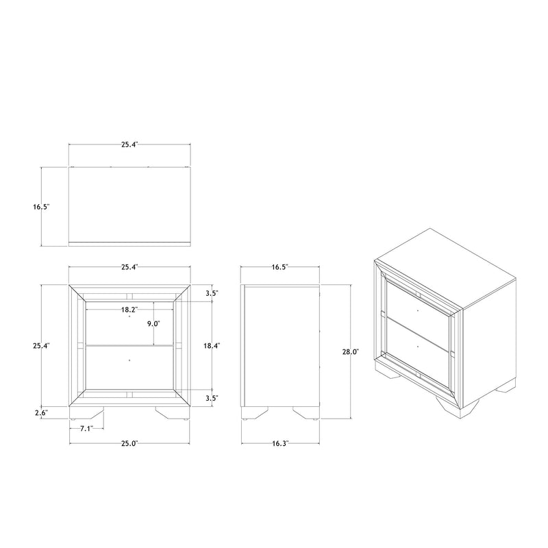 Chloe - Nightstand - Gemstone Silver - R&R Furniture Gallery (Fountain Valley, CA)