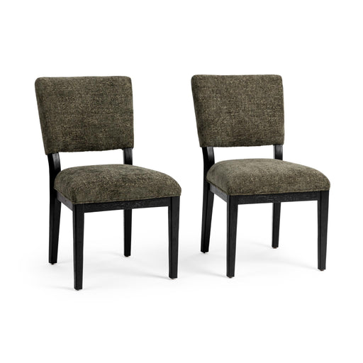 Set of two Classic Home Arima dining chairs with wooden legs and upholstered seats, modern and stylish for dining room decor.
