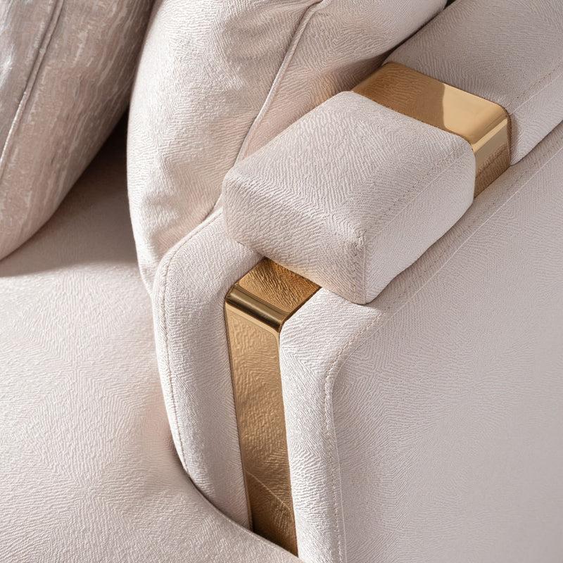 Carmela - Mansion Sofa - Almond / Gold - R&R Furniture Gallery (Fountain Valley, CA)