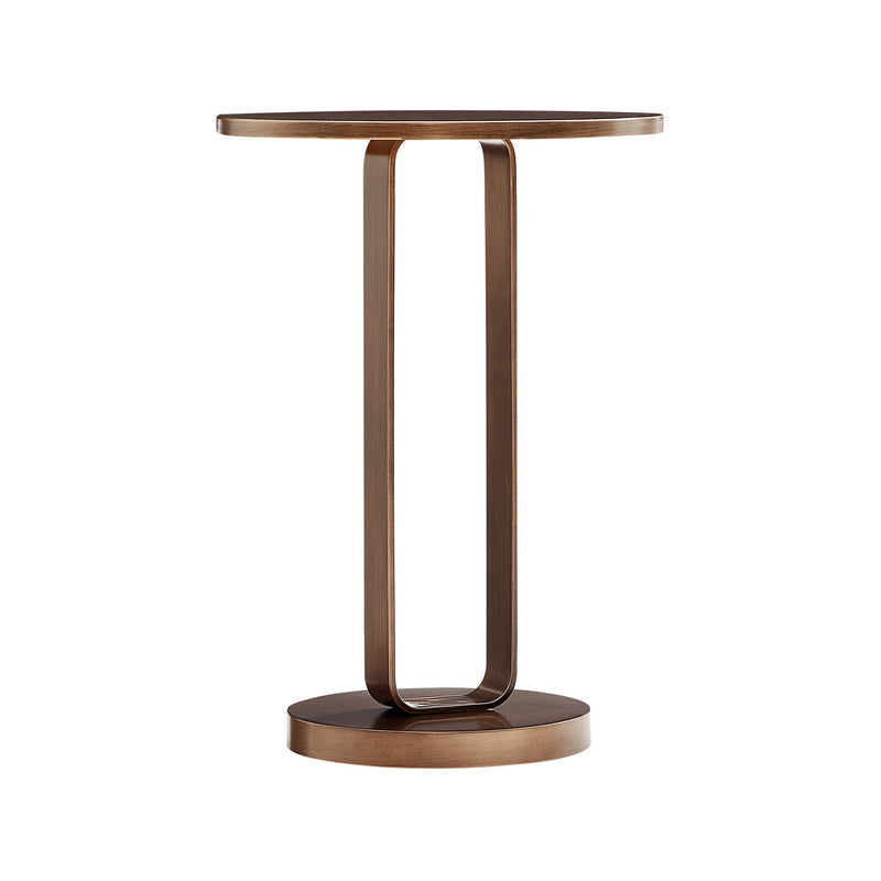 Tareel - Round Accent Table With Open Oval Pedestal - Antique Bronze - R&R Furniture Gallery (Fountain Valley, CA)