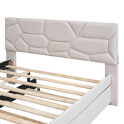 Upholstered Platform Bed With Brick Pattern Headboard And Twin Long Size Trundle - R&R Furniture Gallery (Fountain Valley, CA)