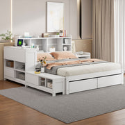 Platform Bed With Multi Functional Storage Space, Nightstand, 2 Drawers, USB Ports And Desk - R&R Furniture Gallery (Fountain Valley, CA)