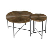 Radial - Pattern Coffee And End Table Set Waterproof Cover, Distressed Cylindrical Design (Set of 2) - R&R Furniture Gallery (Fountain Valley, CA)