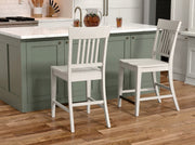 Slat Back Counter Stools (Set of 2) - White - R&R Furniture Gallery (Fountain Valley, CA)