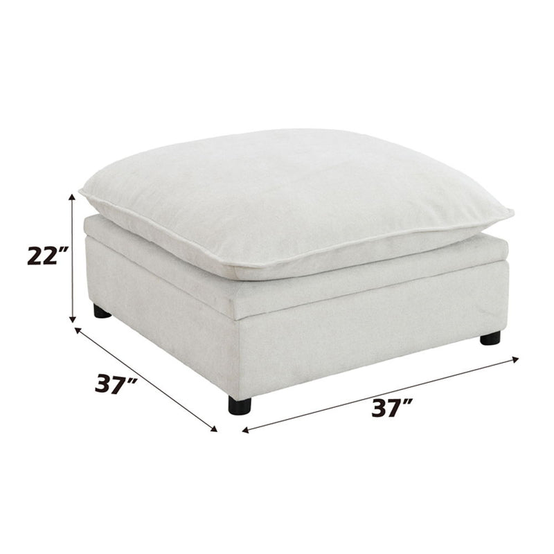 Marisa - Modular Ottoman With Storage - Beige Boucle - R&R Furniture Gallery (Fountain Valley, CA)