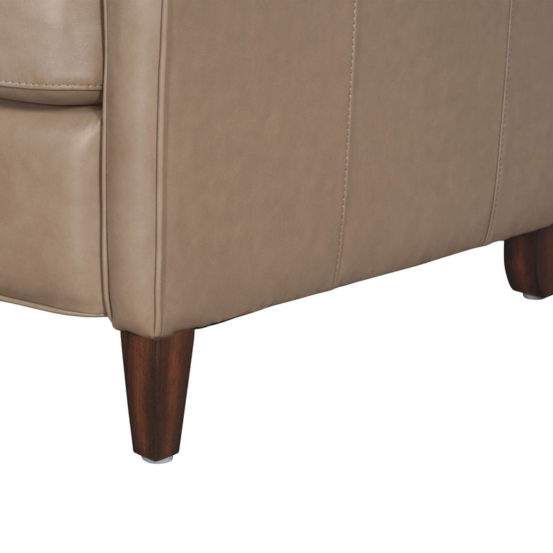 Parker Living Northfield Power Cordless High Leg Recliner in a neutral fabric, showcasing its high back and plush cushioning.