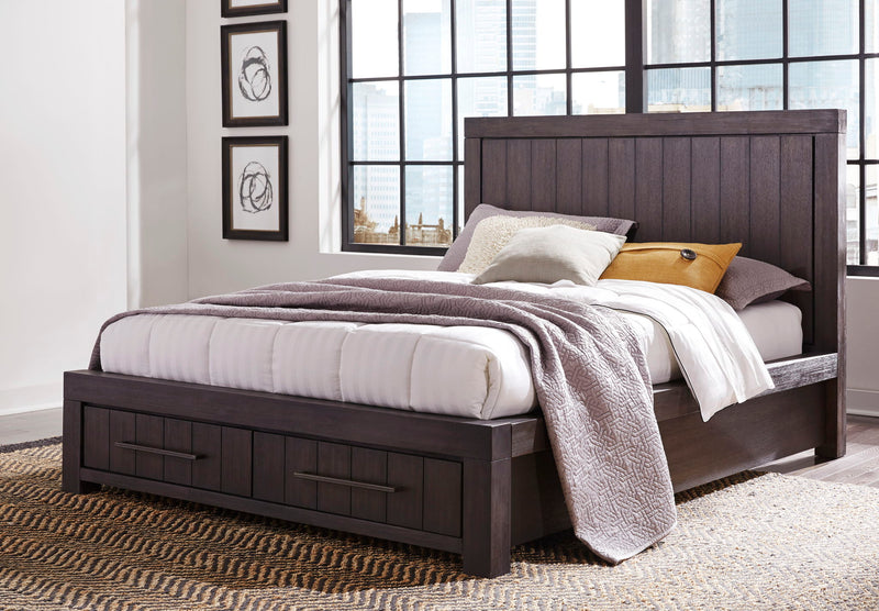 Heath Full-Size Two Drawer Storage Bed in Basalt Grey
