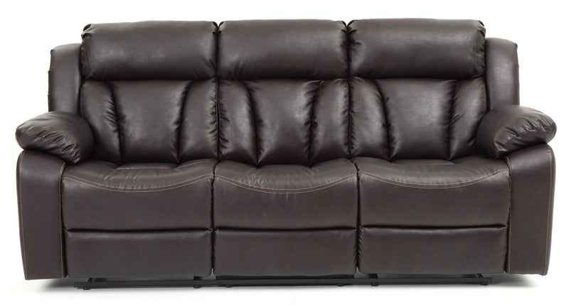 Elegant reclining sofa from Glory Furniture, featuring plush cushions and a sleek design for comfortable leisure lounging.