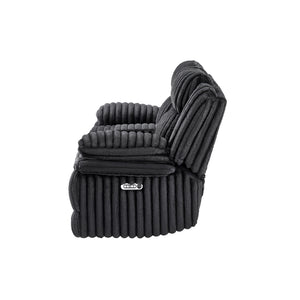 Winston - Power Console Recliner Loveseat With LED And Hidden Drawer - Black