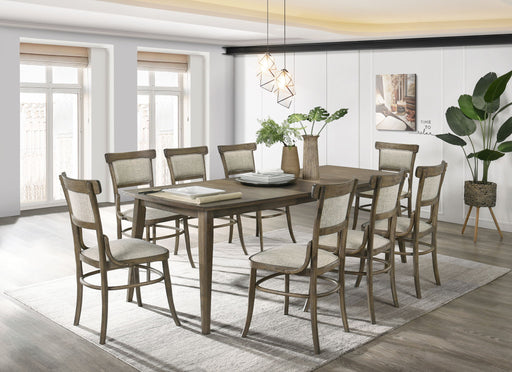 Bistro - Dining Table With Off Fabric Dining Chairs - R&R Furniture Gallery (Fountain Valley, CA)