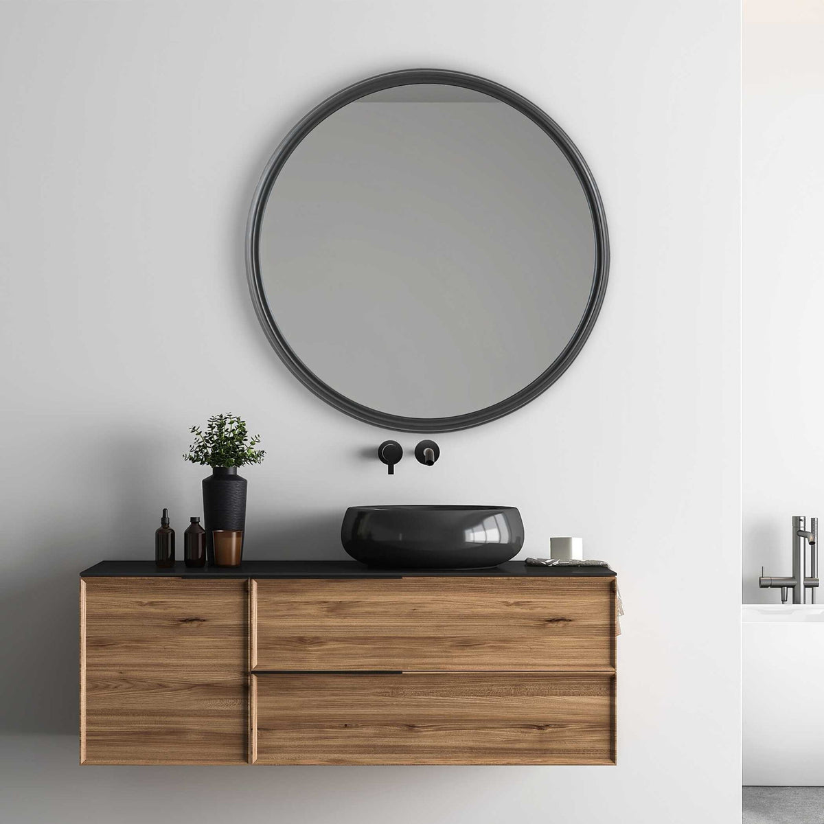 Bathroom Mirror - Black