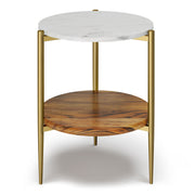 Wagner - Round Marble & Wood Table - R&R Furniture Gallery (Fountain Valley, CA)