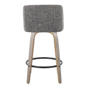 Toriano - Contemporary Fixed Height Counter Stool With Swivel & Round Footrest (Set of 2) - R&R Furniture Gallery (Fountain Valley, CA)
