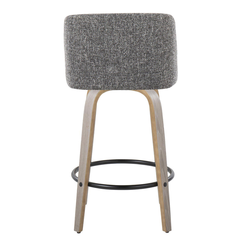 Toriano - Contemporary Fixed Height Counter Stool With Swivel & Round Footrest (Set of 2) - R&R Furniture Gallery (Fountain Valley, CA)