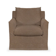 Classic Home Cassiano swivel chair with plush fabric upholstery and a rounded backrest, designed for comfort and style.