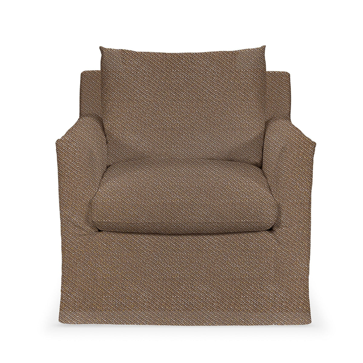 Classic Home Cassiano swivel chair with plush fabric upholstery and a rounded backrest, designed for comfort and style.