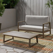 Belgian - Loveseat & Coffee Table Set With Water Resistant Cushions - R&R Furniture Gallery (Fountain Valley, CA)