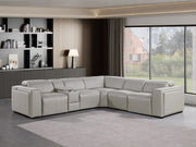 1224 - 6-Piece L-Shaped Sectional Sofa In With 3 Power Recliners & Power Headrests - R&R Furniture Gallery (Fountain Valley, CA)