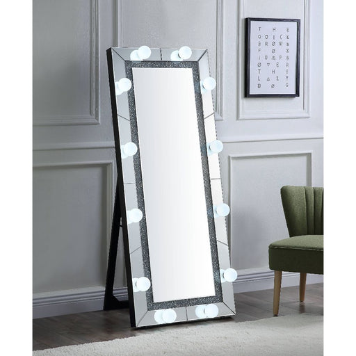 Noralie - 63" X 26" Floor Mirror - Mirrored & Faux Diamonds - R&R Furniture Gallery (Fountain Valley, CA)