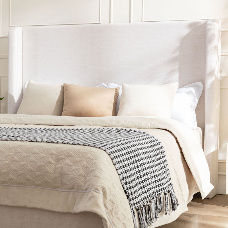 Hayden - Upholstered Wingback Bed With Tall Headboard - R&R Furniture Gallery (Fountain Valley, CA)