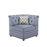 Bois II - Modular Wedge - Gray Velvet - R&R Furniture Gallery (Fountain Valley, CA)