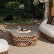 Willow - Oval Woven Patio Coffee Table, Wicker Frame - R&R Furniture Gallery (Fountain Valley, CA)
