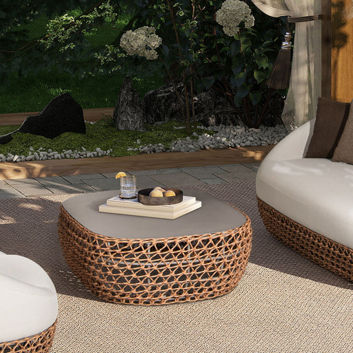 Willow - Oval Woven Patio Coffee Table, Wicker Frame - R&R Furniture Gallery (Fountain Valley, CA)