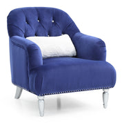 Elegant traditional armchair by Glory Furniture with plush upholstery and wooden armrests, perfect for classic living rooms.