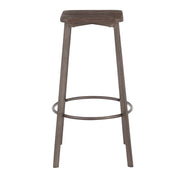 Pair of Lumi Source Clara industrial square barstools in espresso finish with metal legs, set of 2 for modern dining or bar area.