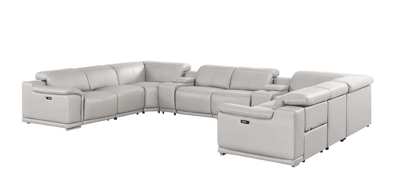 2679 - 10-Piece U-Shaped Power Reclining Sectional In Genuine Leather (4 Recliners)