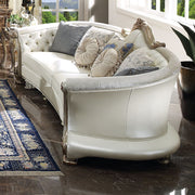 Dresden II - Sofa With 7 Pillows - Pearl Synthetic Leather & Gold Patina - R&R Furniture Gallery (Fountain Valley, CA)