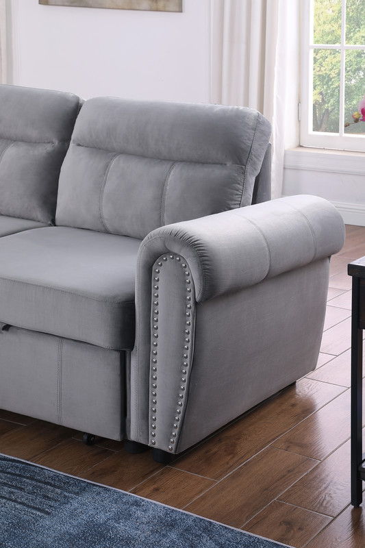 Ashton - Reversible Sleeper Sectional Sofa Chaise - R&R Furniture Gallery (Fountain Valley, CA)