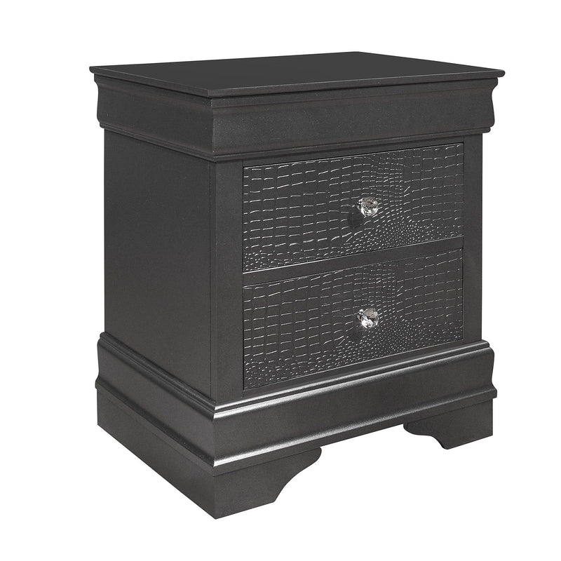 Shaker - Crocodile Metallic Nightstand - R&R Furniture Gallery (Fountain Valley, CA)