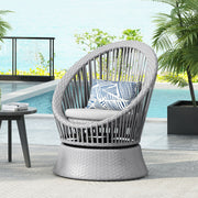Modern Swivel Wicker Lounge Chair With Round Design - R&R Furniture Gallery (Fountain Valley, CA)