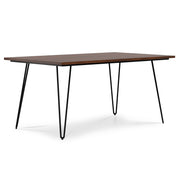 Simpli-Home Hunter handcrafted dining table with wood finish, rectangular shape, and sturdy legs for modern dining room decor.