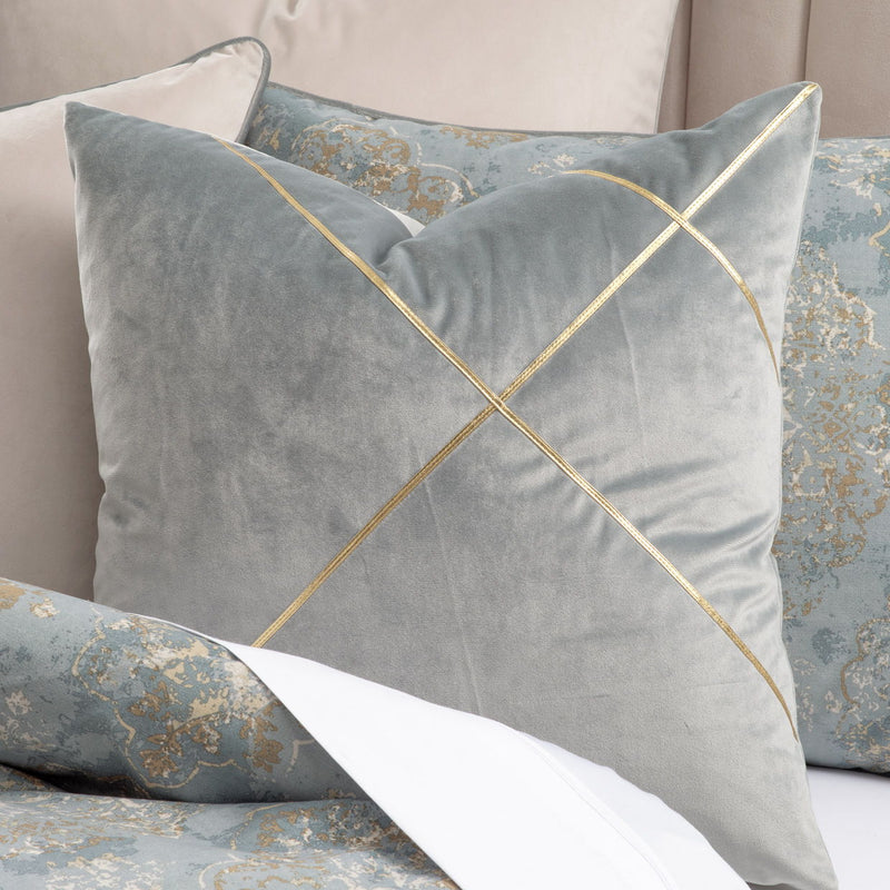 Debonair - 9-Piece Queen Comforter Set - Mist - R&R Furniture Gallery (Fountain Valley, CA)